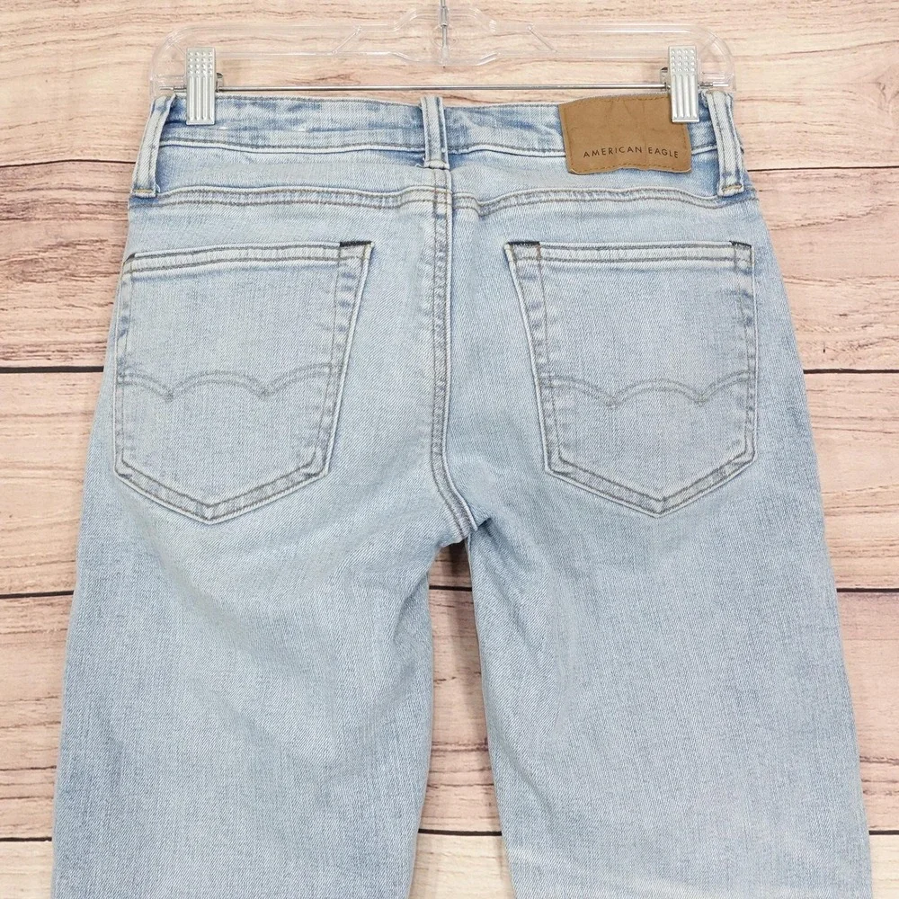 American Eagle Jeans Mens 28x32 Blue Light Wash Airflex+ Temp Tech Skinny Denim
